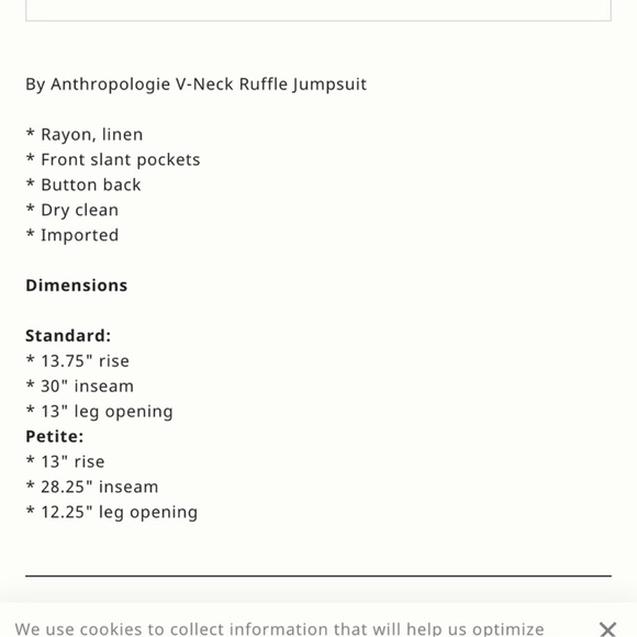 Anthropologie Brown Jumpsuit with Ruffled Sleeves and Wide Legs New Size: US L - Picture 7 of 9